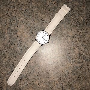 Anne Klein white leather watch